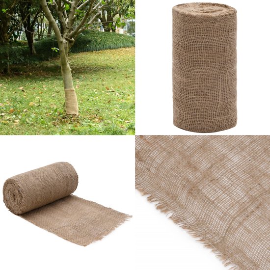 vidaXL Jute rol 200 g/m² 0,25x5 m 100% jute, jute op rol, jute tafelloper, jute stof op rol, jute rol, bloempot jute, jute tafelloper op rol
