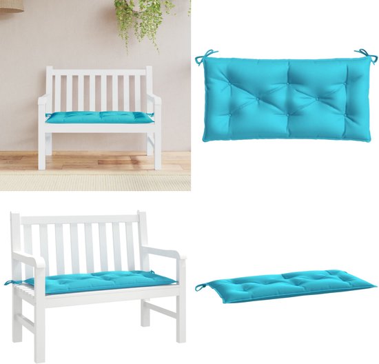vidaXL - Tuinbankkussen - Wit - Stof - 120 cm - 2 stuks | Leen Bakker
