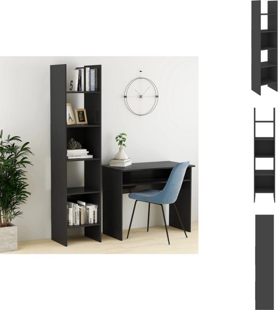 Boekenkast 40x35x180 cm bewerkt hout zwart kopen