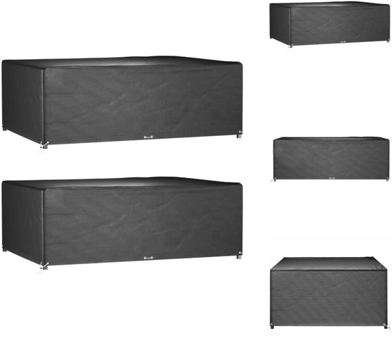 vidaXL Housses de meubles de jardin - Zwart - 270 x 180 x 90 cm - PE - Aluminium - Résistant à Water et aux UV - Set de 2 - Housse pour meubles de jardin