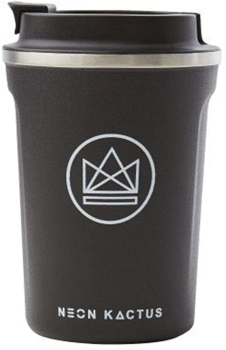 Boxxxie - Neon Kactus Reisbeker Rock Star 380 Ml Rvs/siliconen Zwart