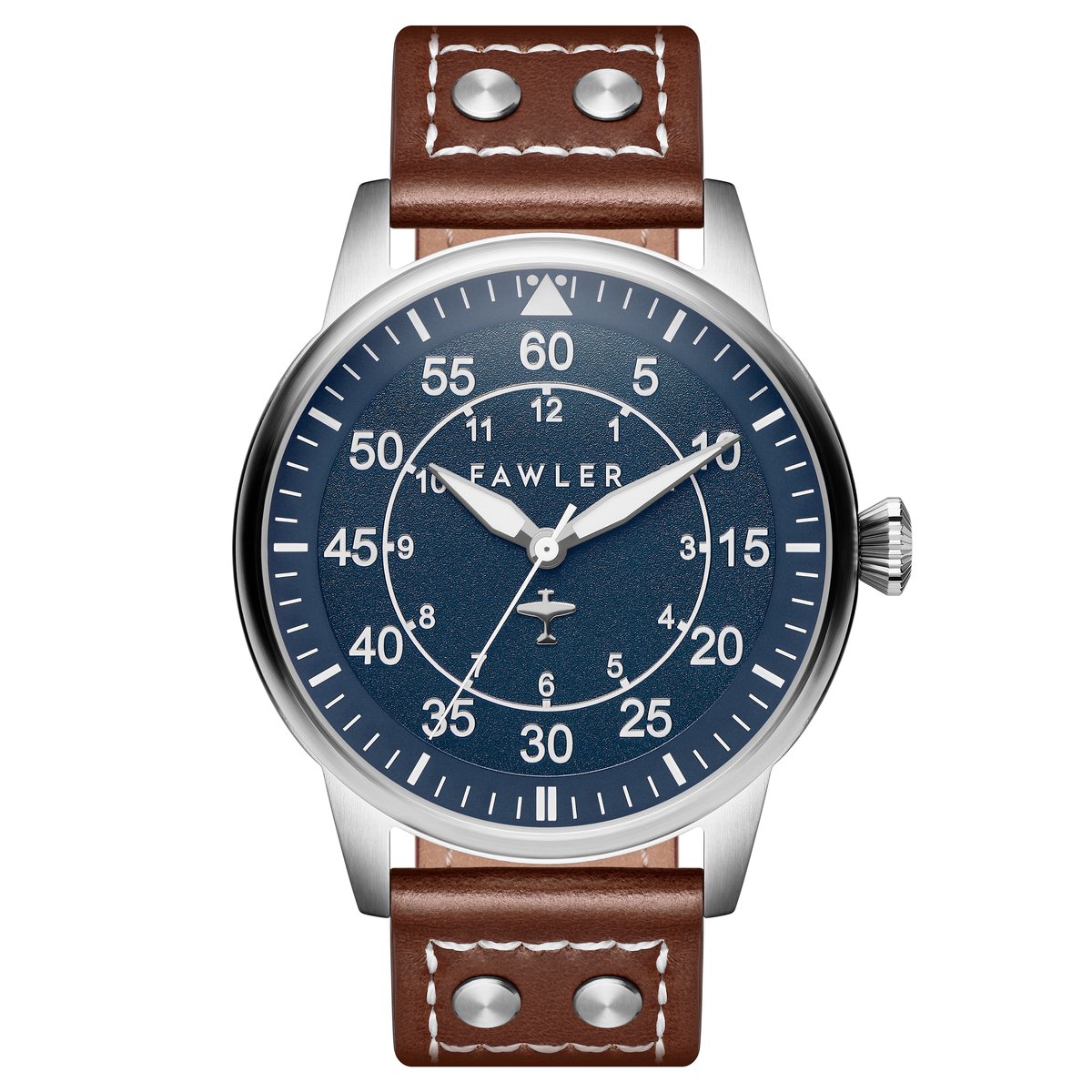 Fawler - Heren - Bruin Horloge - Echt Leer - 39mm