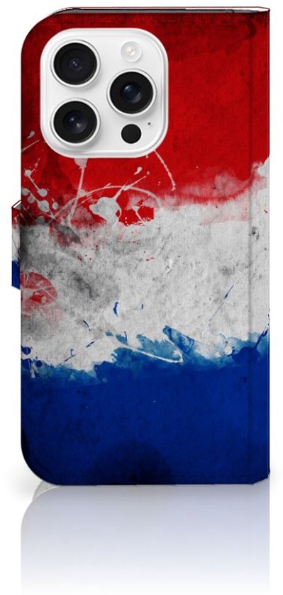 Coque de Protection pour iPhone 16 Pro Portefeuille Drapeau Néerlandais