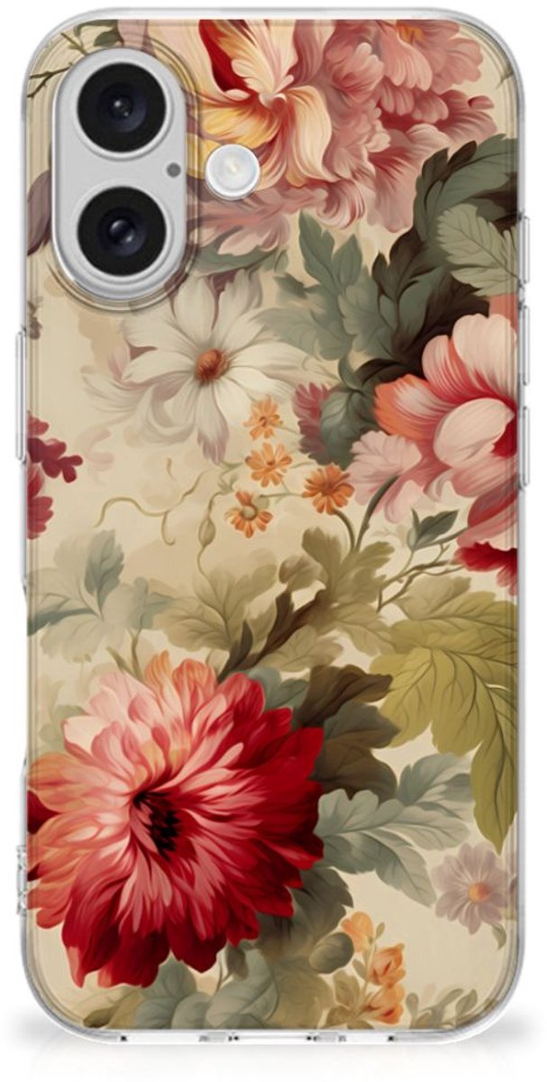 TPU Case voor iPhone 16 plus Bloemen