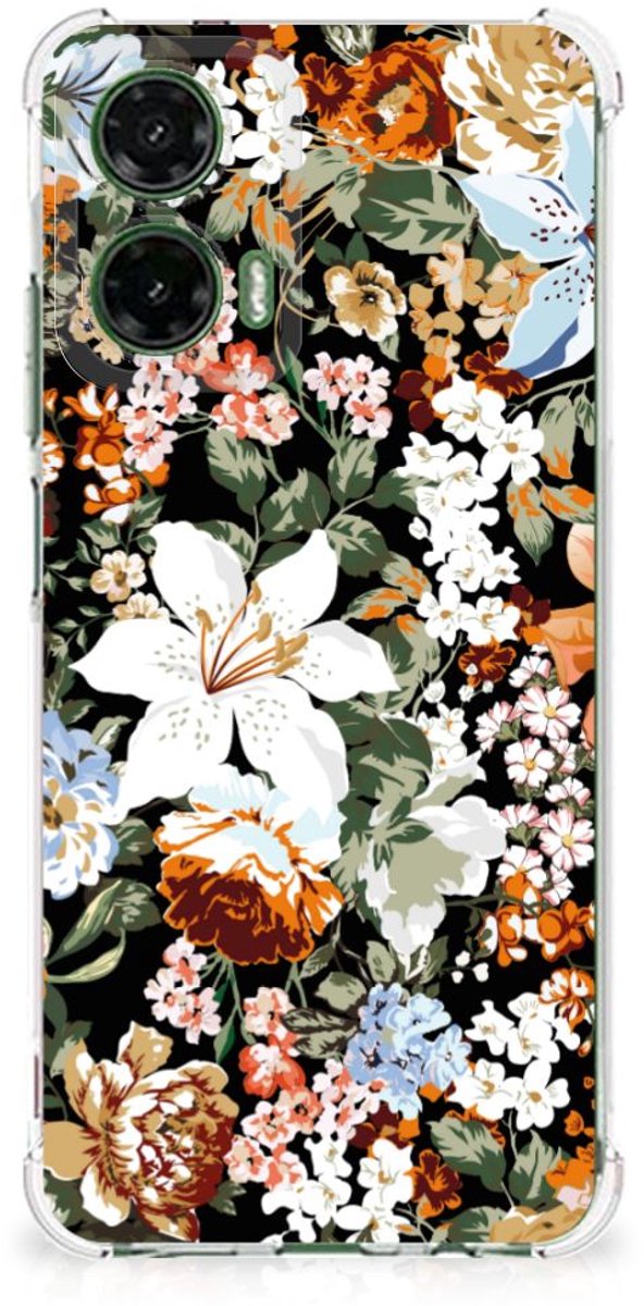 Case voor Motorola Moto G35 Dark Flowers