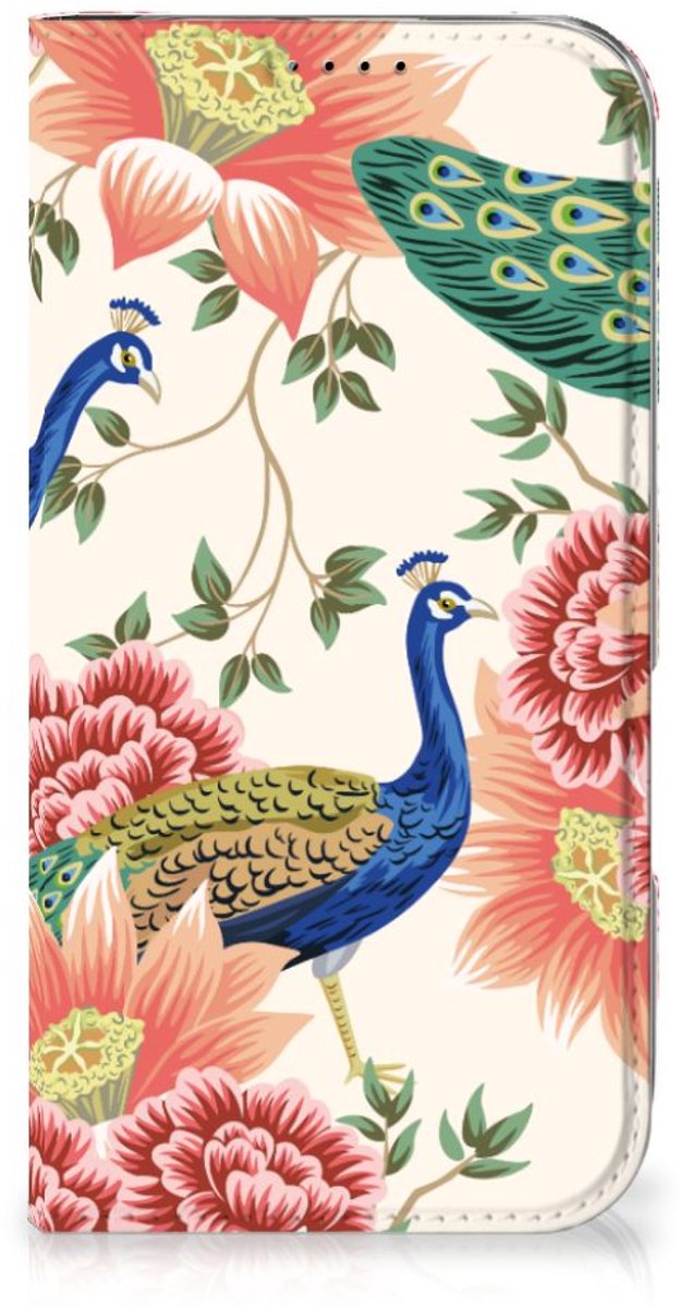 Book Case voor Hoesje maken voor iPhone 16 Pink Peacock