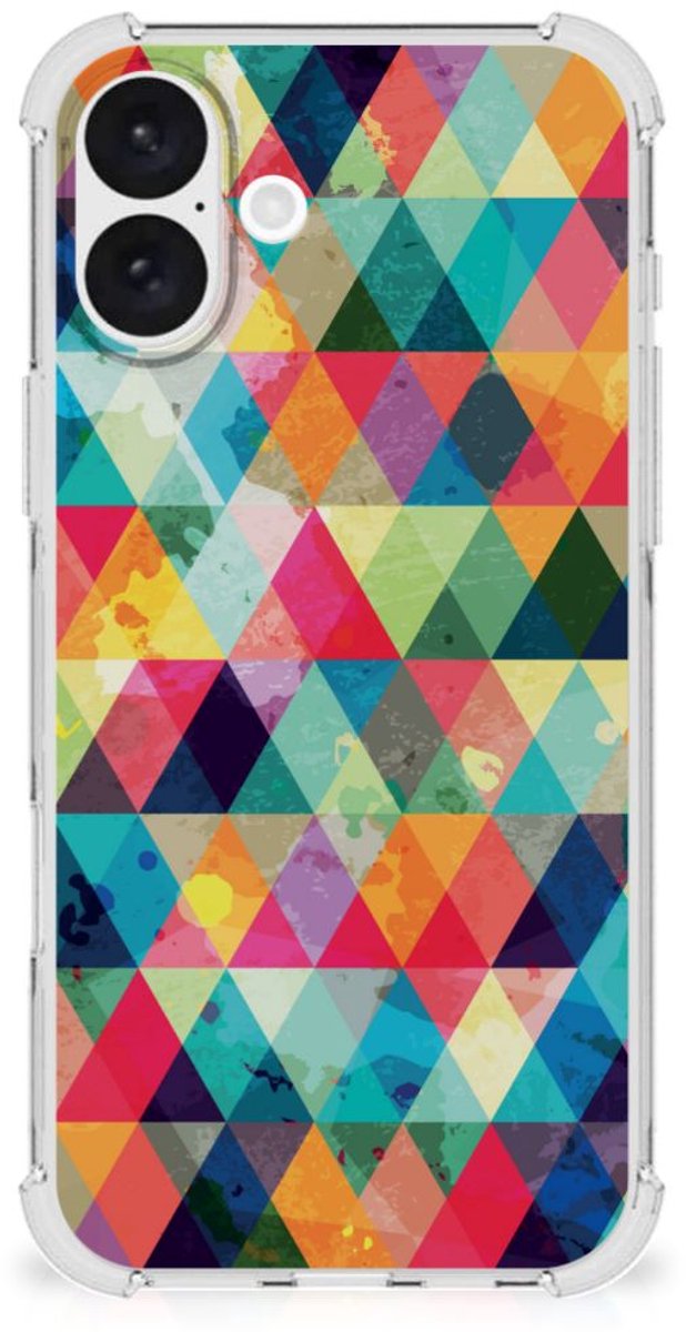 iPhone 16 Plus Doorzichtige Silicone Hoesje Geruit