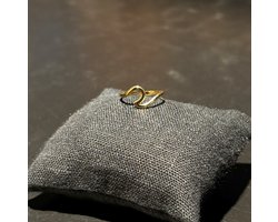 No-Fade Goud Stijl 'Beach Wave' Design Ring – Waterproof & Verstelbaar