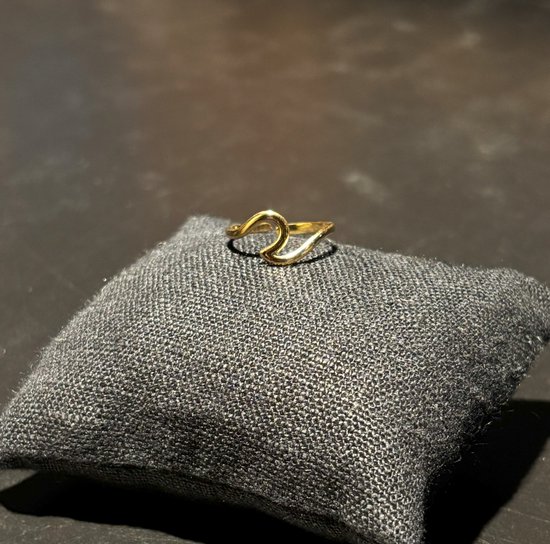 No-Fade Goud Stijl 'Beach Wave' Design Ring – Waterproof & Verstelbaar