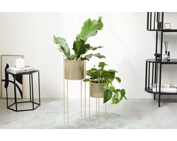 Lifa Living plantenbak Nora - set/2 - voor binnen - Pot Ø23,5 & Ø19,5 - Metaal - Goud