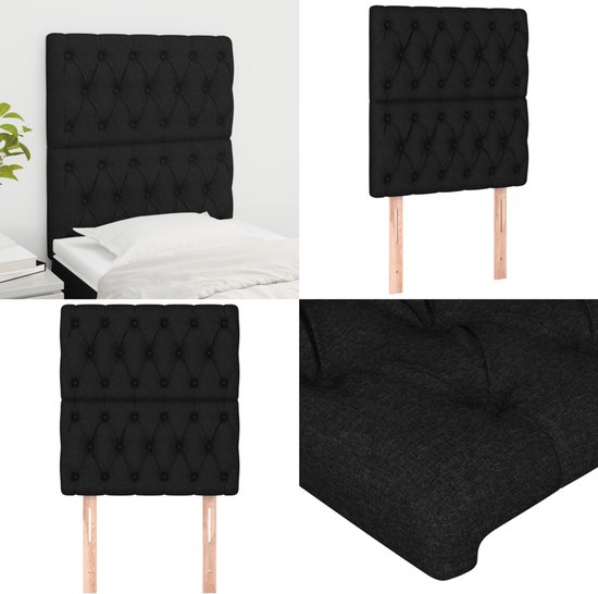 Têtes de lit vidaXL - 2 pièces - Tissu - Zwart - Oreiller - Confort de sommeil - Décoration de lit - Classique