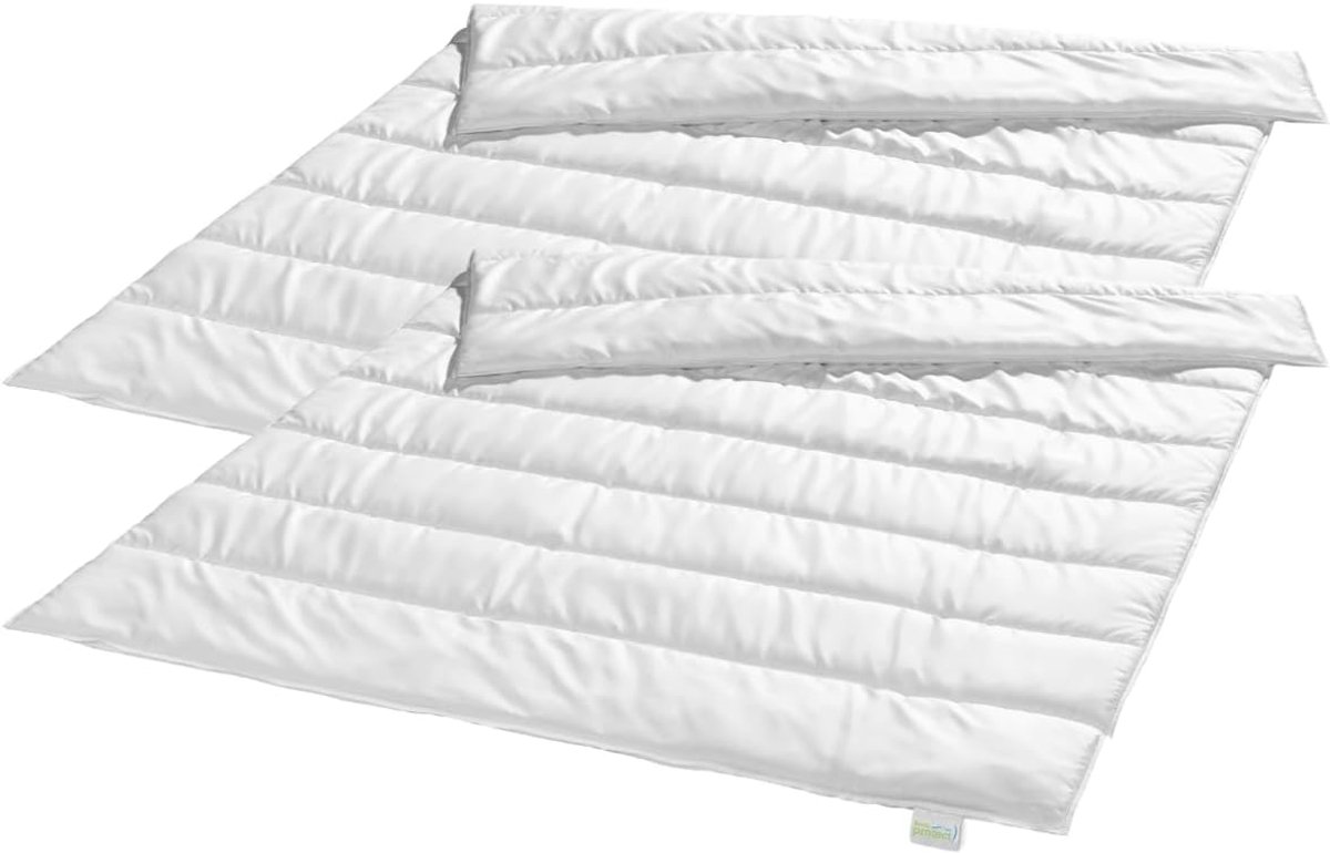 Bodyprotect ECOLine set van 2 dekbedden 155 x 220 cm, warme winterdekbedden, beddengoedset van 100% microvezel, wasbaar, geschikt voor mensen met een allergie, dekbed, wit