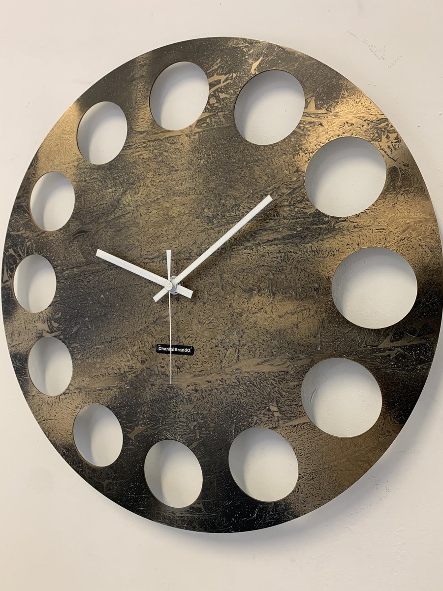 ChantalBrandO Wandklok BRETAGNE XL Modern Industrieel Design
