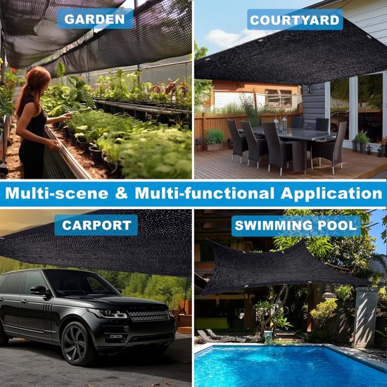 Schaduwdoek schaduwnet 2 x 8 m uv-bescherming, luchtdoorlatend verduisteringsgordijnen 1 × 5 m touwen voor patio pergola, Khaki Schaduwdoek schaduwnet 2 x 8 m uv-bescherming, luchtdoorlatend verduisteringsgordijnen 1 × 5 m touwen voor patio pergola, Khaki