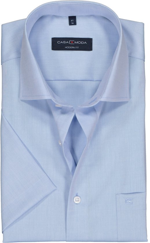 Casa Moda Chemise Uni Bleu Clair Manches Courtes Kent Modern Fit - 44