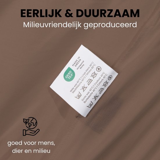 Hoeslaken Supérieur - 200x220 cm - Taupe - 100% Coton