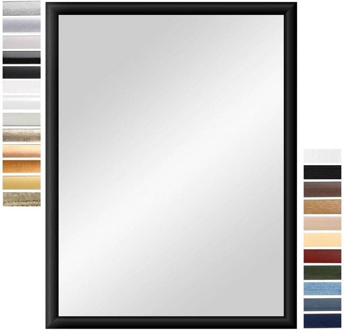 Wandspiegel 30 x 40 cm - mat zwart - full-body spiegel voor badkamer en hal - handgemaakt in Duitsland