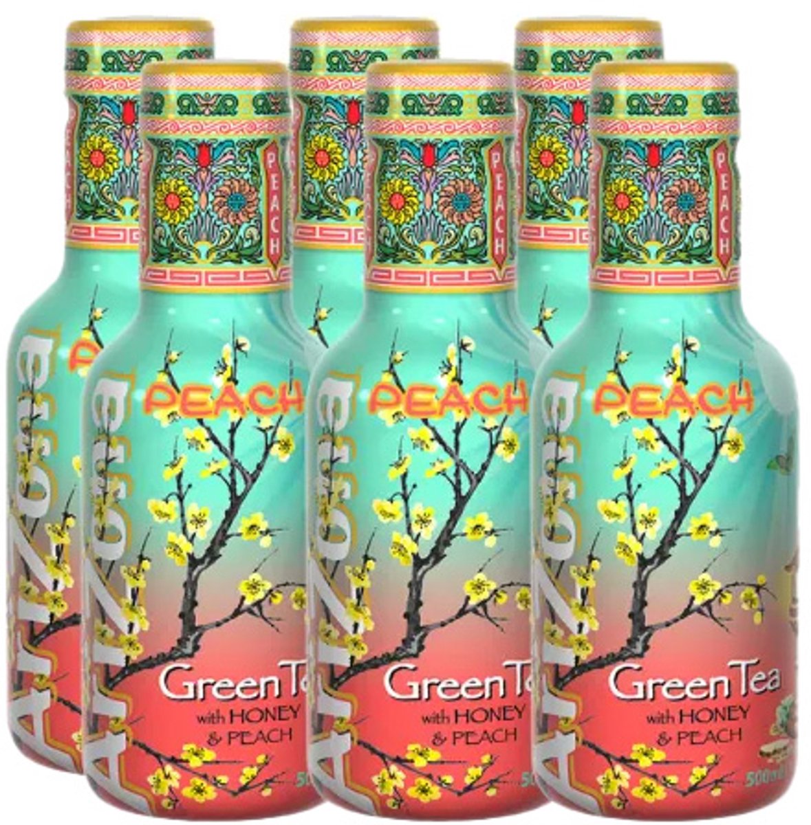 Arizona - Green Tea with Honey & Peach - 6x 500ml