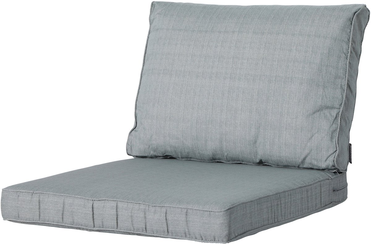 Grijs loungekussen met afmetingen 60x43 cm van Madison, geschikt voor rugsteun.