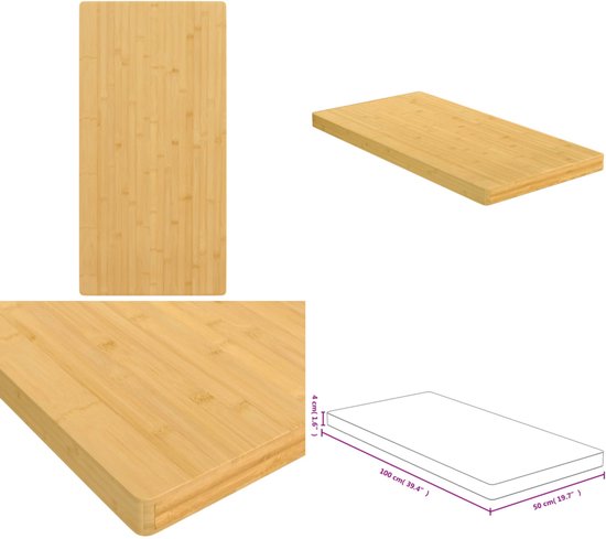vidaXL Tafelblad 50x100x1,5 cm bamboe vidaXL Tafelblad 50x100x1,5 cm bamboe