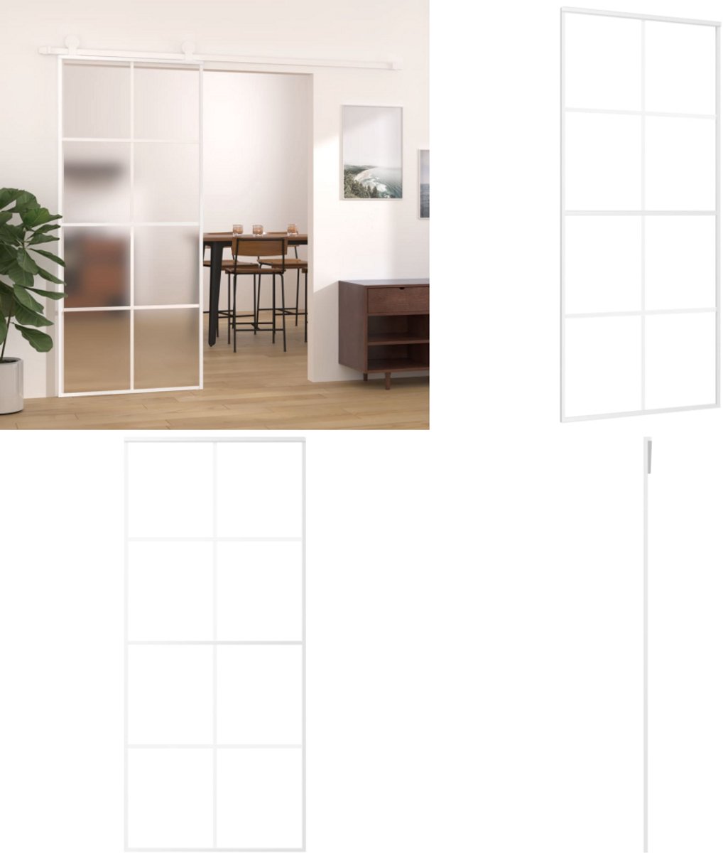 vidaXL Schuifdeur met beslagset 76x205 cm gehard glas zwart
