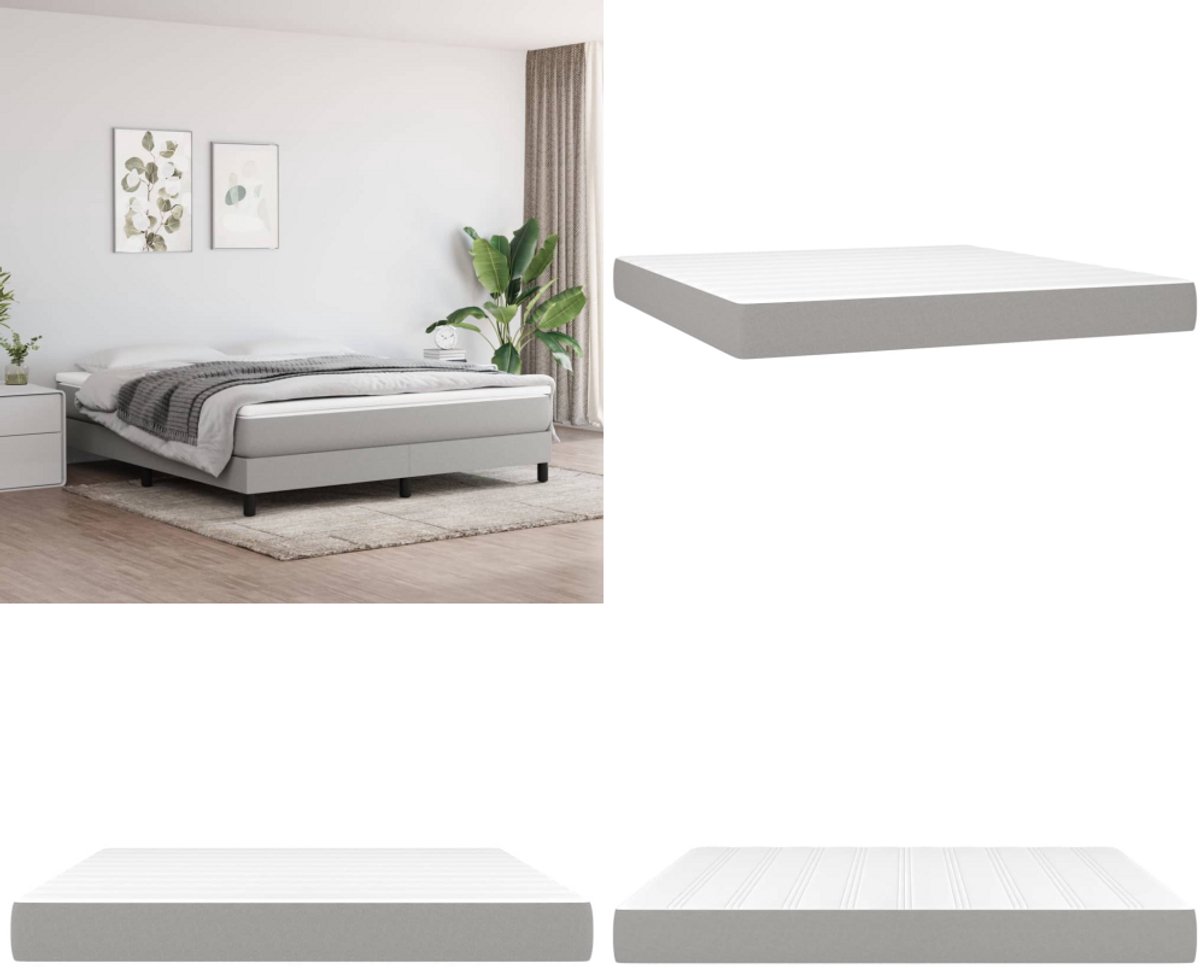 vidaXL Pocketveringmatras 180x200x20 cm stof lichtgrijs - Pocketveringmatras - Pocketveringmatrassen - Matras - Pocketvering Matras