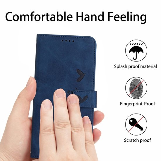 Étui Coverup - Adapté à iPhone 16 - Étui Coverup Smile Book - Blauw