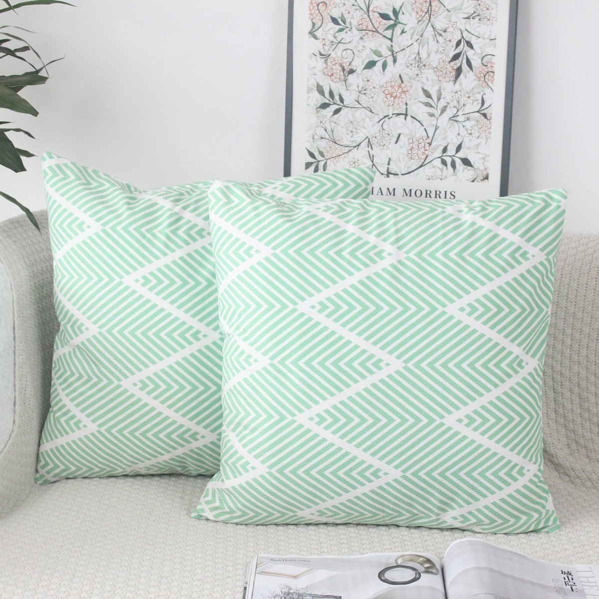 My Ninki ® Kleurrijke Fluwelen Kussenslopen Set van 2 voor Modern Interieur en Comfortabele Sfeer groen