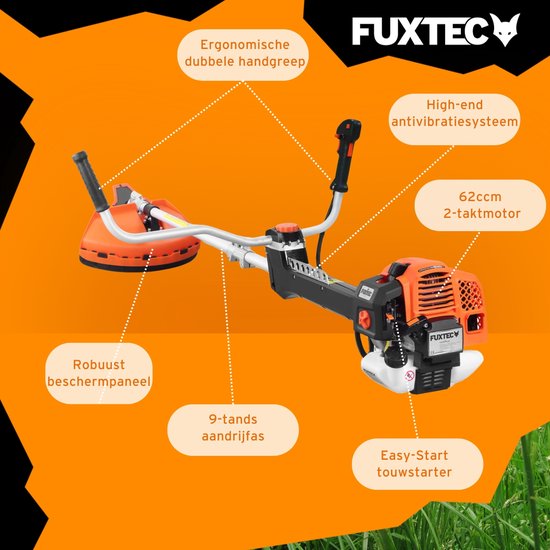 FUXTEC Bosmaaier Benzine - Professionele Grastrimmer - 62cc - 2-takt - 2in1 - FX-PS162 van FUXTEC — afbeelding 3