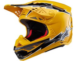 Alpinestars Supertech S-M10 Ampress Helm Ece 22.06 Zwart Geel Glanzend - Maat XL - Helm