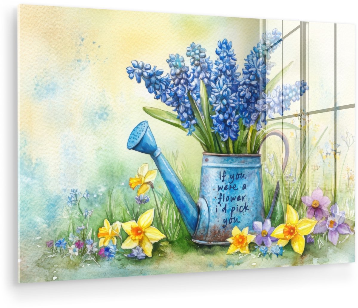 MuchoWow® Glasschilderij 120x80 cm - Schilderij acrylglas - Lavendelbloemen - Quote - Giet