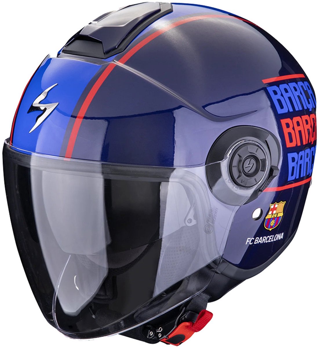 Scorpion Exo-City II FC Barcelona Blauw Rood Blauw Jet Helm - Helm