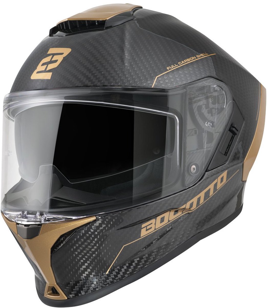 Bogotto Phantom Carbon Zwart Goud Integraalhelm - Maat L - Helm
