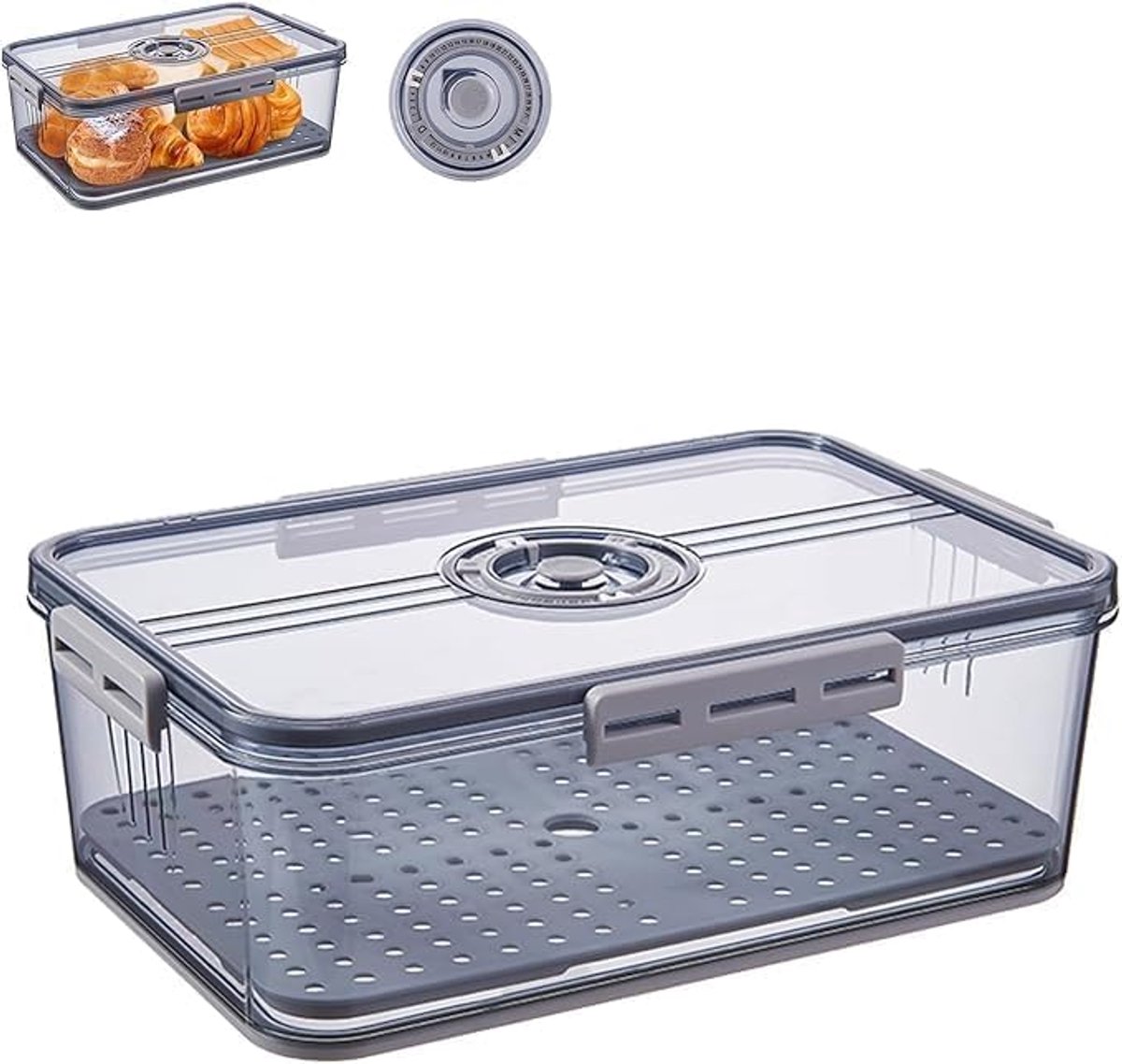 My Ninki ® Ruime Broodcontainer met Luchtdichte Deksel en Tijdregistratie voor Optimale Versheid van Diverse Bakwaren