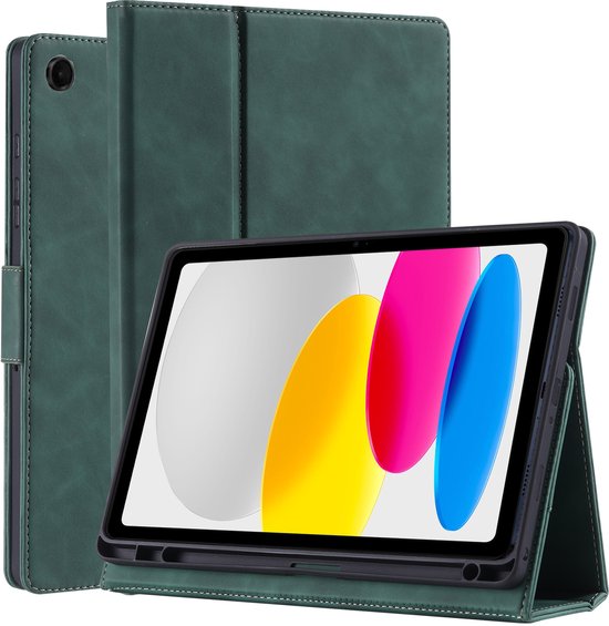 Keyboards case iPad 10 (2022) Hoes QWERTY Bluetooth Toetsenbord Bookcase Stylus Houder - Zwart