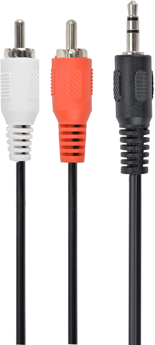 3.5 mm stereo naar RCA plug kabel, 2.5 meter