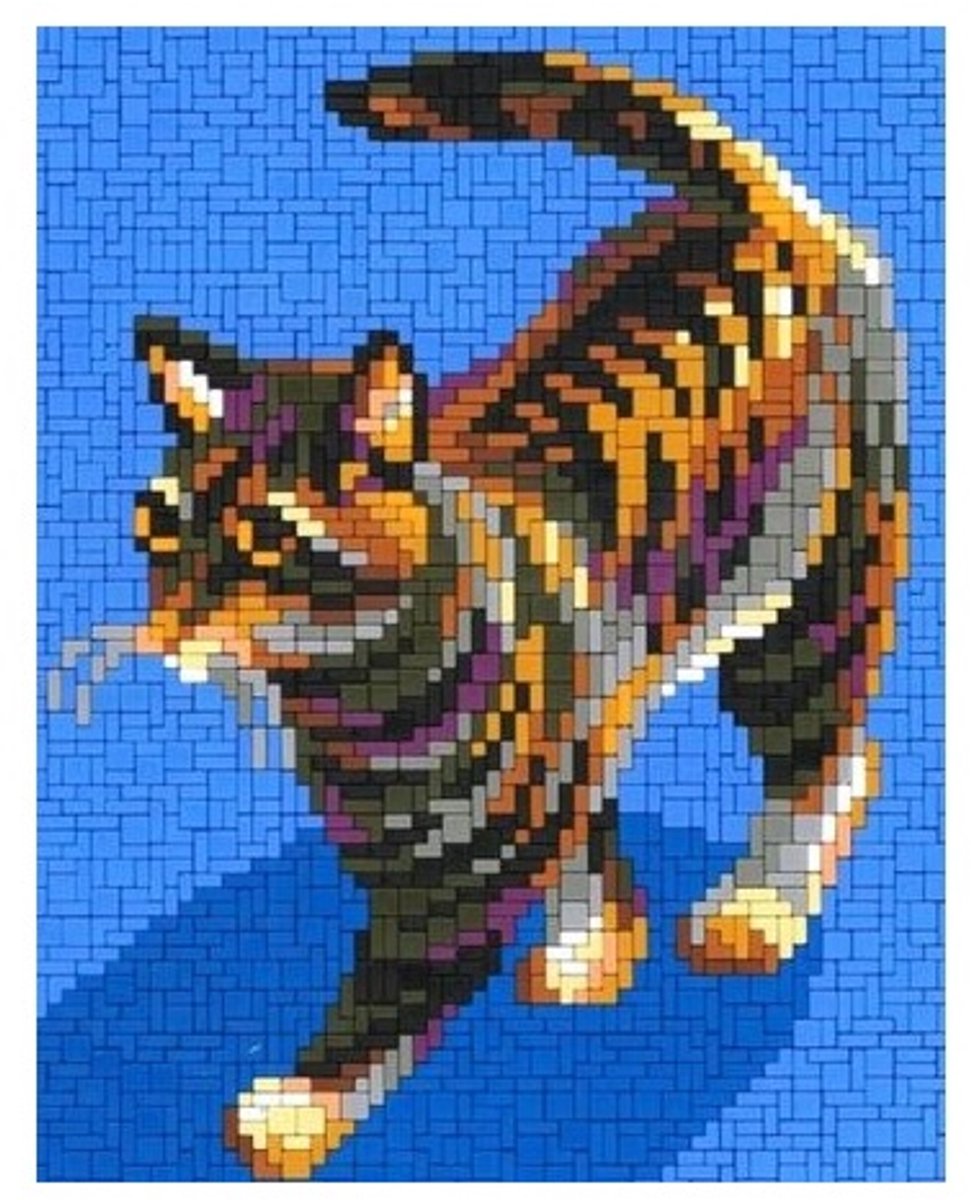 Stickit tijgerkat, ca. 2.600-delig