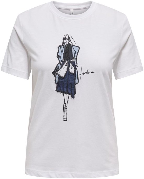 ONLY ONLEMMA LIFE REG S/S LADY TOP JRS Dames T-shirt - Bright White Fashion