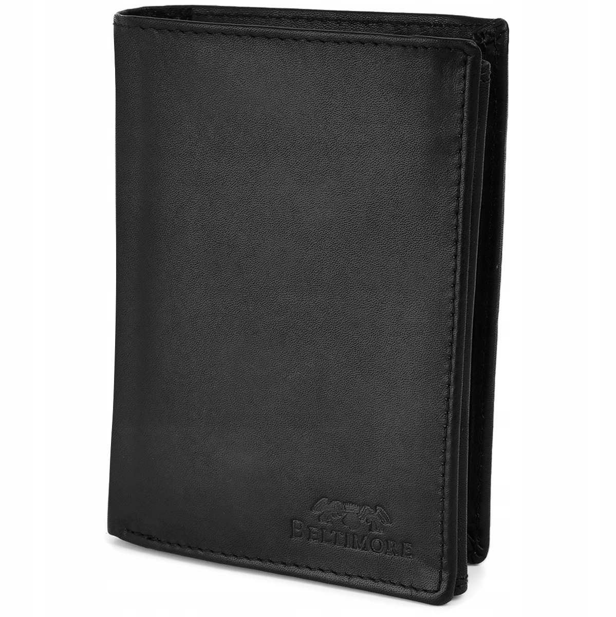 Beltimore - Leren Herenportemonnee U93 - Verticaal - Zwart Antiek Look - RFID-bescherming - Inclusief Geschenksdoos