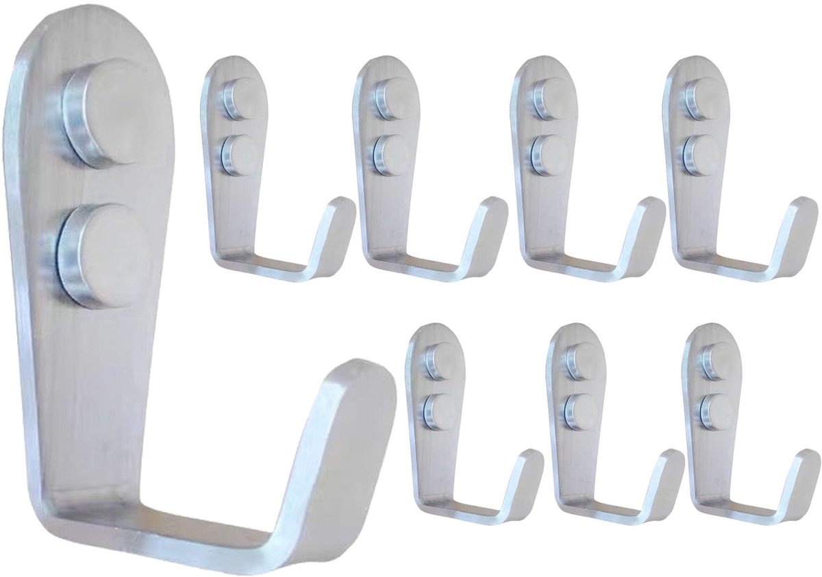 My Ninki ® Moderne Zilverkleurige Wandhaken van Hoogwaardig Roestvrij Staal voor Diverse Ruimtes en Toepassingen