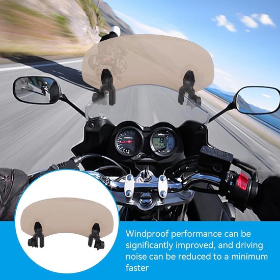 Motorfiets Windscherm, Universele Verstelbare Clip Op Voorruit Motorfiets Windscherm, Universele Verstelbare Clip Op Voorruit