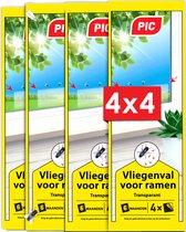 PIC - Venstervliegenvanger – 4x4=16 stuks - Niet-giftige, reukloze lijmvanger voor het vangen van vliegen en fruitvliegen