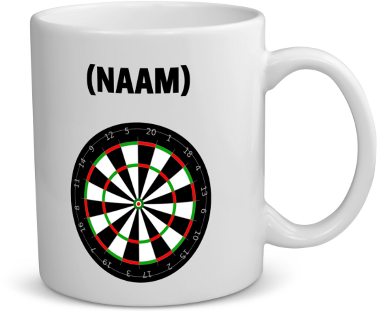Akyol - darten met eigen naam koffiemok - theemok - Dartbord - darter - sport - 350 ML inhoud