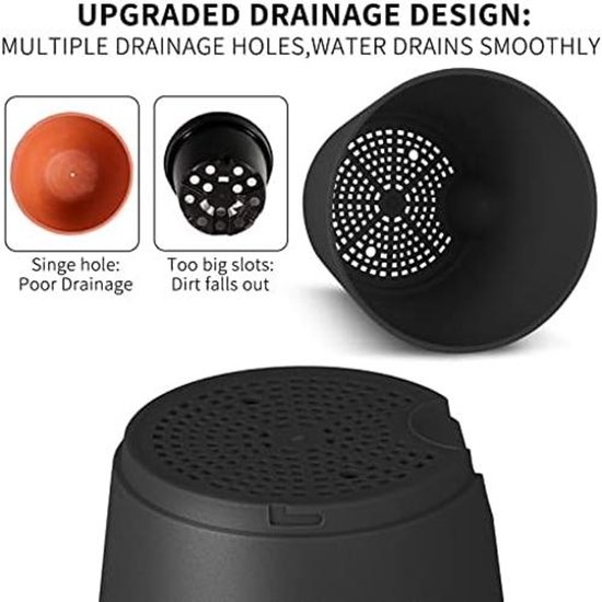BBTISG 10 stuks zelfbewaterende plantenpotten binnen, ronde plastic plantenpot tuin bloem bonsaipotten zelfbewaterende plantenpotten voor kamerplanten (7,5 cm