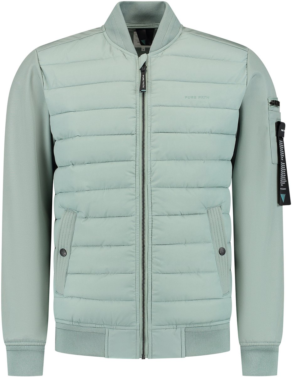 PURE PATH Regular Fit Padded Jackets Jassen Heren - Zomerjas - Groen - Maat S