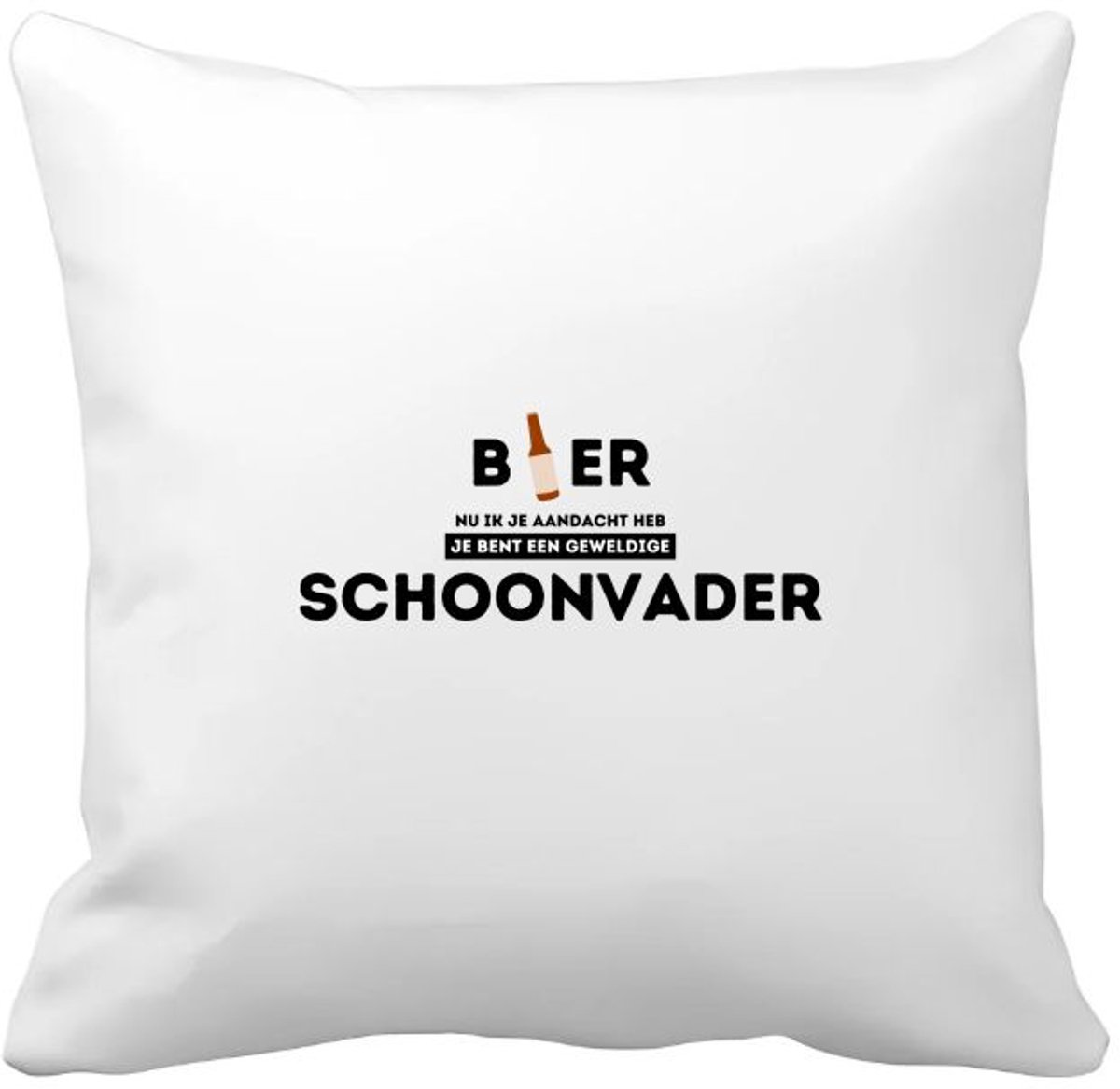 Akyol bier, nu ik je aandacht heb je bent een geweldige schoonvader Kussen hoes - Papa - de beste schoonvader - vader cadeautjes - vaderdag - verjaardagscadeau - verjaardag - cadeau - geschenk - kado - gift - vader artikelen - 40 bij 40 cm Multicolor