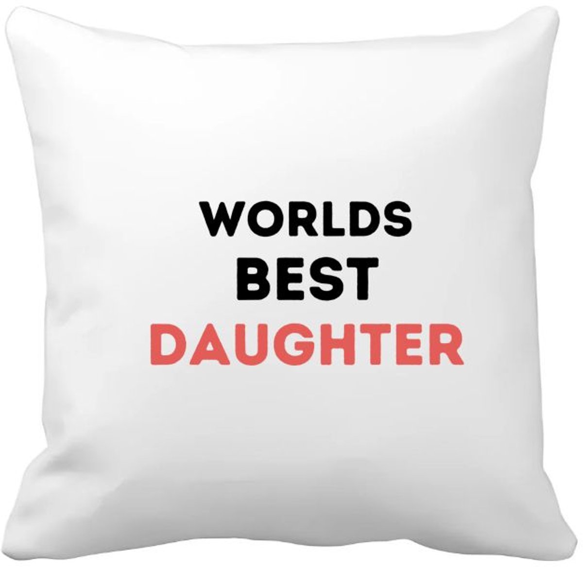 Akyol worlds best daughter Kussen hoes - Dochter - de beste dochter - verjaardagscadeau - verjaardag - cadeau - cadeautje voor dochter - dochter artikelen - kado - geschenk - gift - 40 bij 40 cm Multicolor