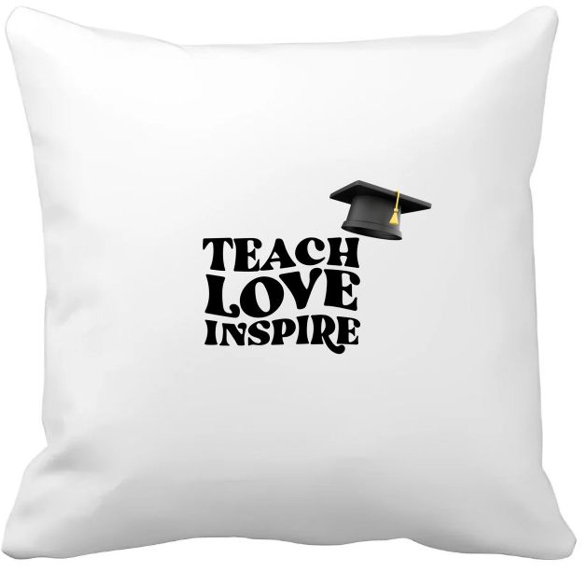 Akyol teach love inspire Kussen hoes - Docent - leraar/lerares - hogeschool - universiteit - verjaardag - cadeautje voor docent - docent artikelen - kado - geschenk - collega's - 40 bij 40 cm Multicolor