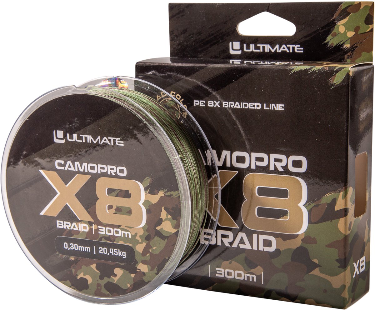 Ultimate Camopro X8 Braid Gevlochten Karperlijn 0.28mm/18.18kg (300m) | Gevlochten lijn
