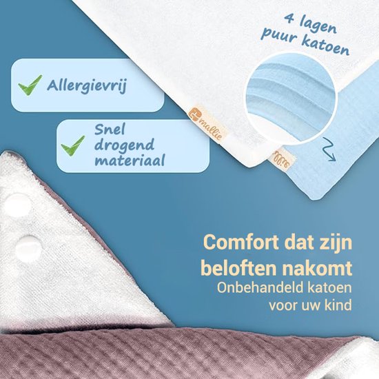 Mallie® Mousseline Slabbetjes Baby in 6-delige Set | Als Bibs, Driehoekssjaal Baby, Baby Slabbetjes Wasbaar | Mousseline Halsdoek Baby, Mousseline Doekjes Baby en Babylabbetjes | Kwijlslabbetjes Baby Halsdoekjes - Kwijldoekjes — afbeelding 2
